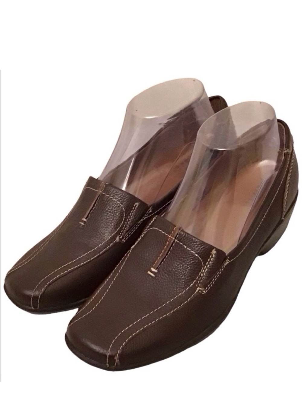 SoftShoe 7.5 Farrah By Medicus Leather Shoes Women’s Slip On Loafers Brown